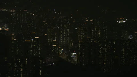 Evening cityscape viewed from above Stock Footage 337148138