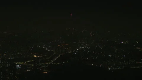 Evening cityscape viewed from above Stock Footage 337148219