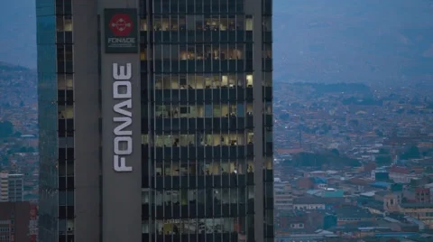 Evening Close-Up Shot of Fonade Building Stock Footage 42268942
