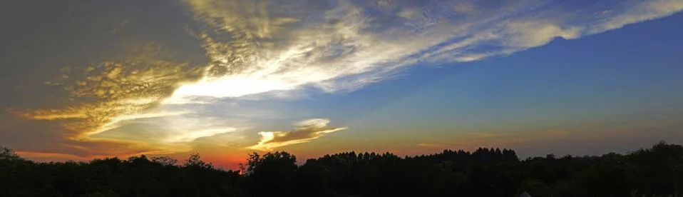 Evening Cloud and Sky on Sunset Stock Photos