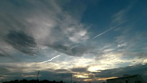 Evening Cloud and Sunset Time lapse 30 seconds Stock Footage 279857234