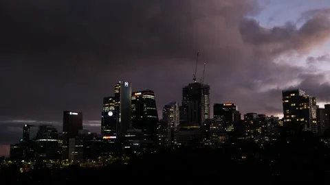 Evening clouds and Sydney cityscape 6K Stock Footage 309016709