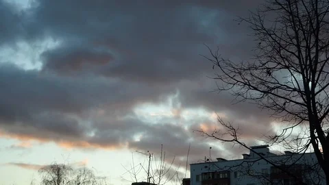 Evening clouds. dark thick crimson clouds. 12 Video stock 97796073