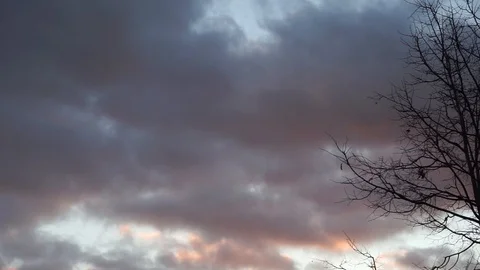 Evening clouds. dark thick crimson clouds. 11 Stock Footage 97796093