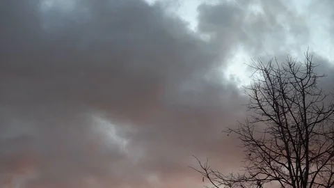 Evening clouds. dark thick crimson clouds. 10 Stock Footage 97796095