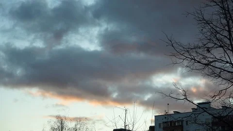 Evening clouds. dark thick crimson clouds. 9 Stock Footage 97796115