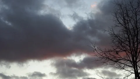 Evening clouds. dark thick crimson clouds. 7 Stock-Footage 97796123