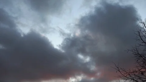 Evening clouds. dark thick crimson clouds. 6 Stock Footage 97796133