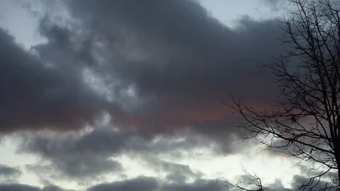 Evening clouds. dark thick crimson clouds. 5 Stock Footage 97796136