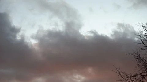 Evening clouds. dark thick crimson clouds. 4 Stock Footage 97796139