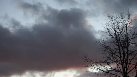 Evening clouds. dark thick crimson clouds. 3 Stock Footage 97796170