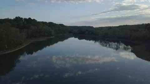 Evening clouds on the lake Stock Footage 107133289