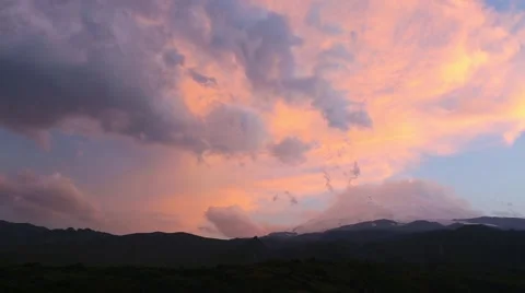 Evening clouds in mountains Stock Footage 45135830