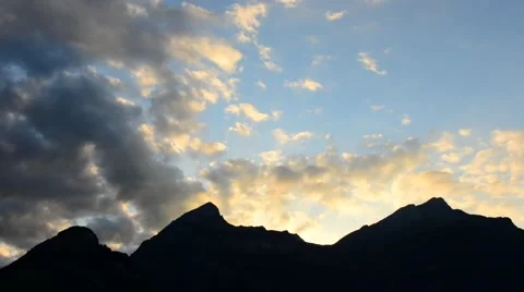 Evening clouds over Alps. Time Lapse Stock Footage 54446977