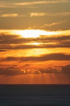 Evening clouds over horizon Stock Photos
