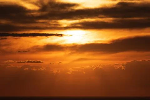 Evening clouds over horizon Stock Photos