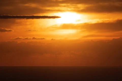 Evening clouds over horizon Stock Photos