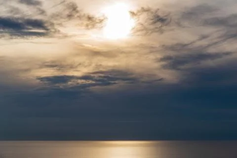 Evening clouds over horizon Stock Photos