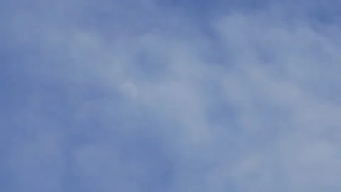 Evening cloudscape with gibbous phase moon. Video stock 312801485