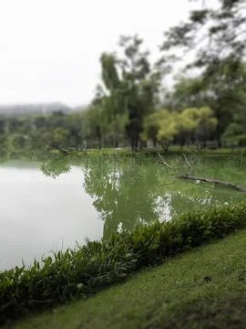 Evening cloudy sky reflected in lake Stock Photos