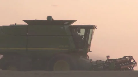 Evening Combine Stock Footage 35580581