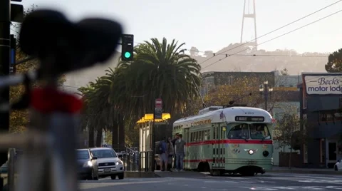 Evening commute by trolley Stock Footage 67729966