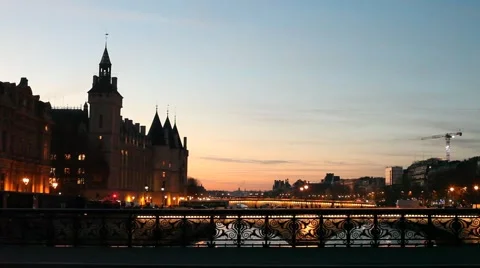 Evening commuters in Paris Stock Footage 58097131