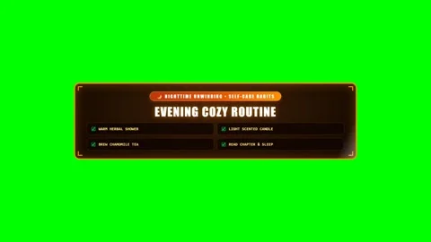Evening Cozy Self Care Routine Checklist on Green Screen Stock Footage 346481511