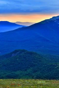 Evening in crimea Stock Photos