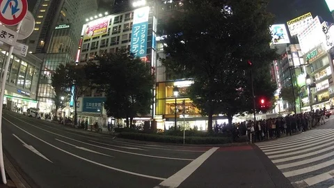 Evening crowd and traffic Timelapse, Japan Stock Footage 95303947