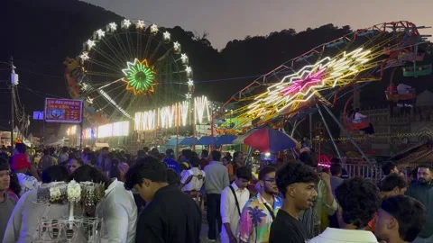 Evening Crowd at Nanda Devi Mahotsava Cultural Festival in Nainital Stock Footage 346410951