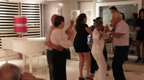 Evening dances at  hotel Stock Footage 24224433