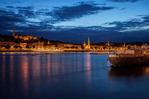 Evening at Danube River in Budapest Stock-Fotos