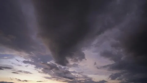 In evening day, Big dark cloudy or overcast covered sky before rain coming. Stock Footage 263024707