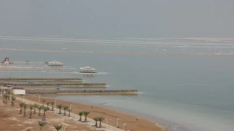 Evening dead sea coast Stock Footage 163077826