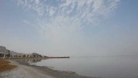 Evening dead sea coast Stock Footage 163079813