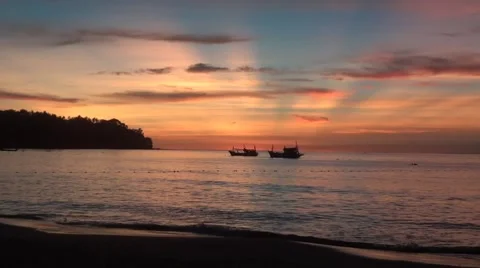 Evening decline on an ocean coast Stock Footage 55609946