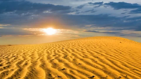 Evening in a desert time lapse scene Stock Footage 281656417