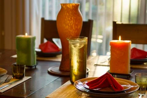 Evening Dinner Table Stock Photos