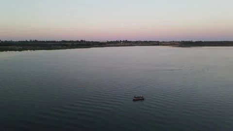 Evening on Dnipro beach Stock Footage 158480457