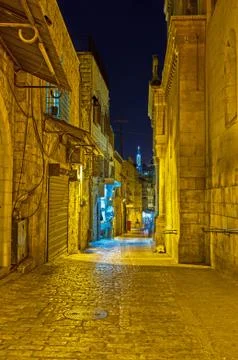 The evening Via Dolorosa Stock Photos