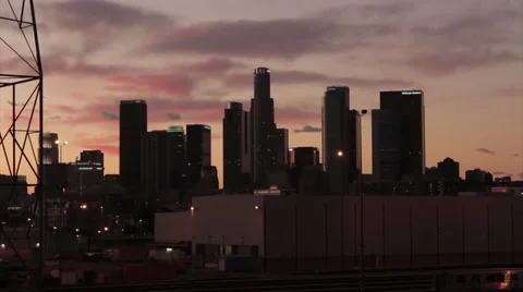 Evening Downtown City scape Video stock 51296361