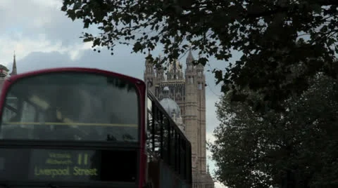 Evening Draws in at Downing St Stock Footage 24386894