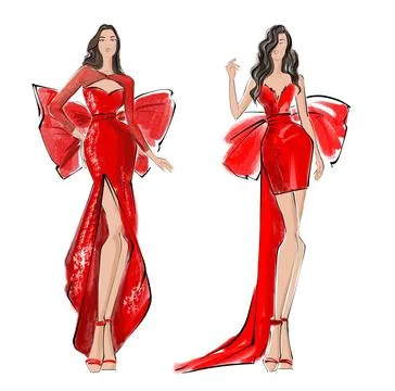 Evening dress Stock Illustration