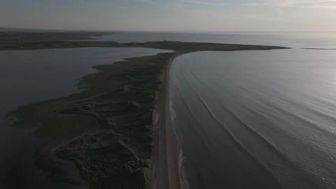 Evening Drone Flyover Above Streedagh Beach in Ireland Stock Footage 310000960