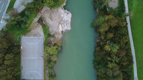 Evening Drone Over Idrijca River – Scenic Aerial, Slovenia Stock Footage 321544249
