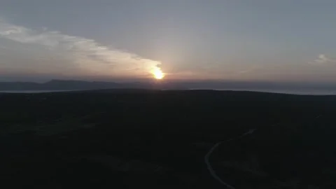 Evening Drone View of the Sea and Sunset Stock Footage 148403523