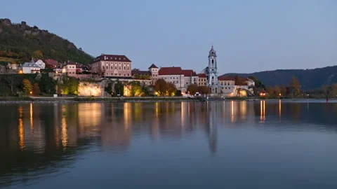 Evening Durnstein timelapse, Austria Stock Footage 344893241