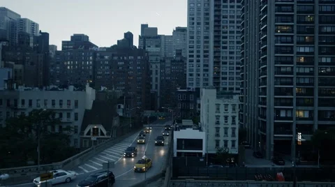 Evening dusk light falling over city. urban metropolis scenery Video stock 67242051