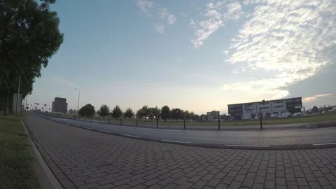 Evening empty street road Stock Footage 83624340